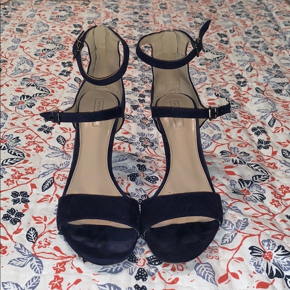 Chic Navy Blue Strappy Heels - Picture 5 of 8